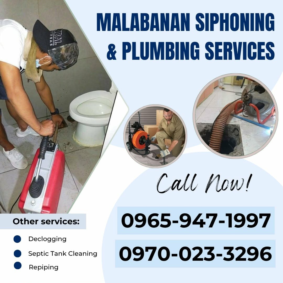 Lyn's Malabanan siphoning declogging plumbing services Facebook ad