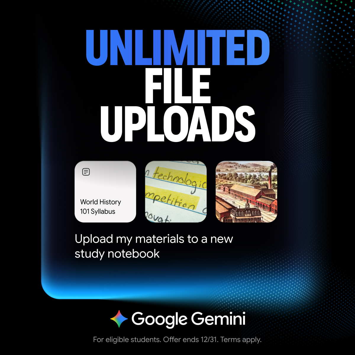Google Gemini App Facebook ad: Claim Free Student Plan
