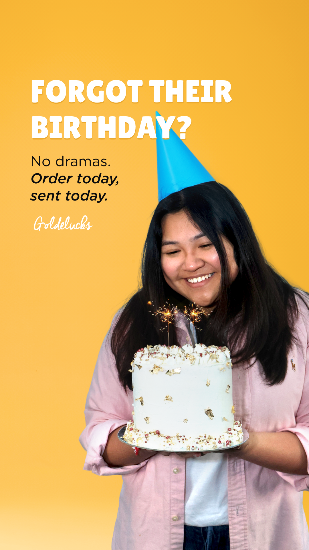 Goldelucks Facebook ad: Send Joy, Not A Text