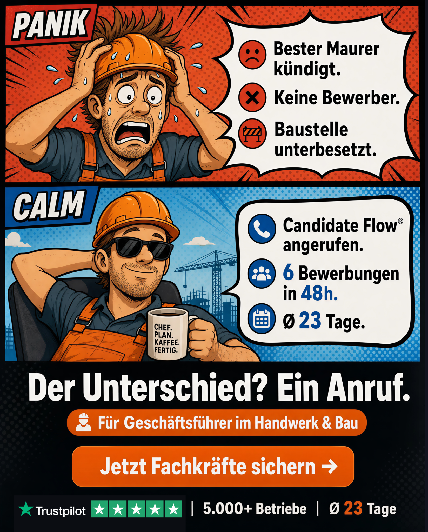 Candidate Flow GmbH - Recruitingpartner für Handwerk, Bau und Industrie Facebook ad