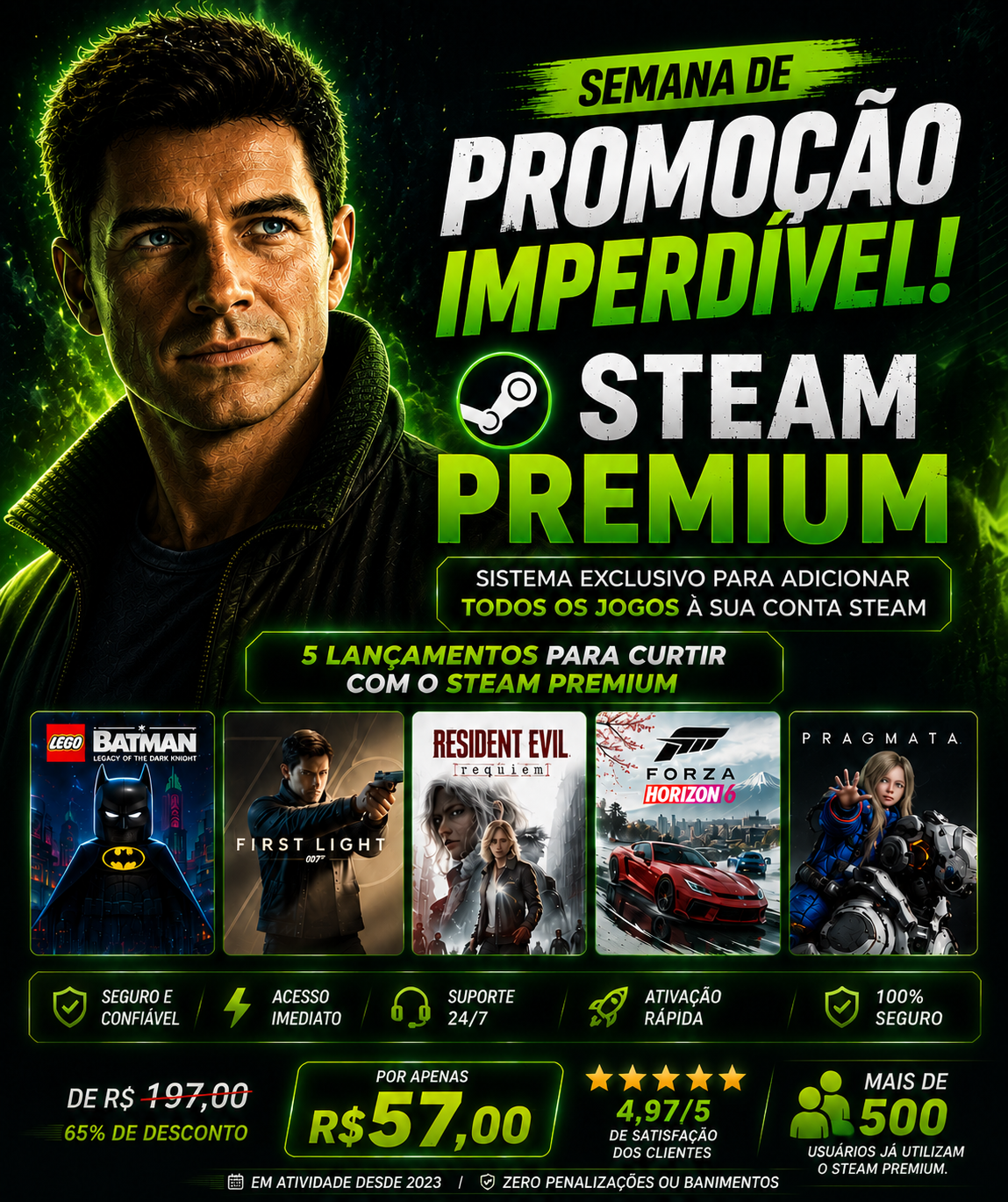 Steam Premium Launcher Facebook ad from Aug 10, 2026