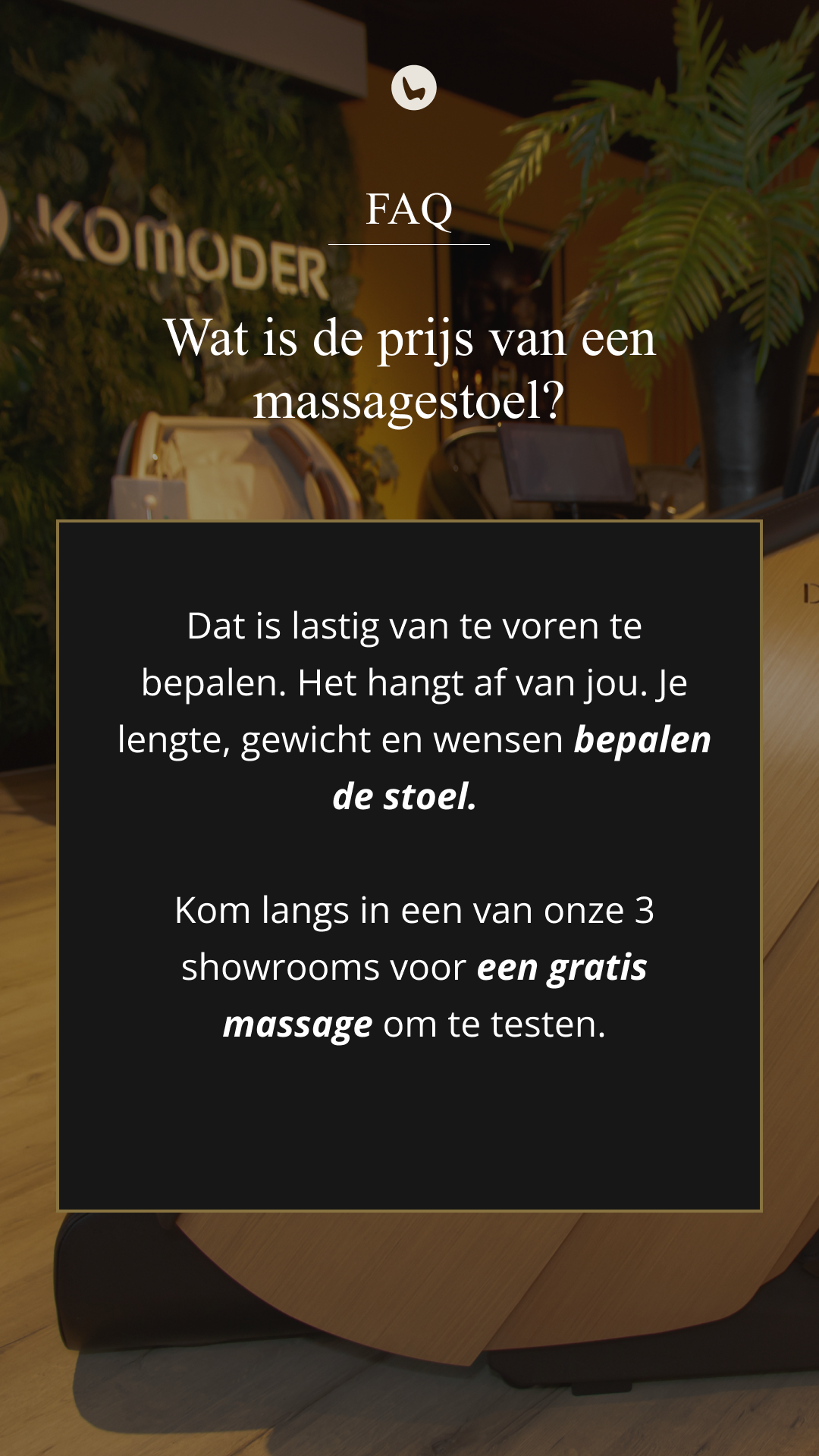 Komoder Massagestoelen Facebook ad