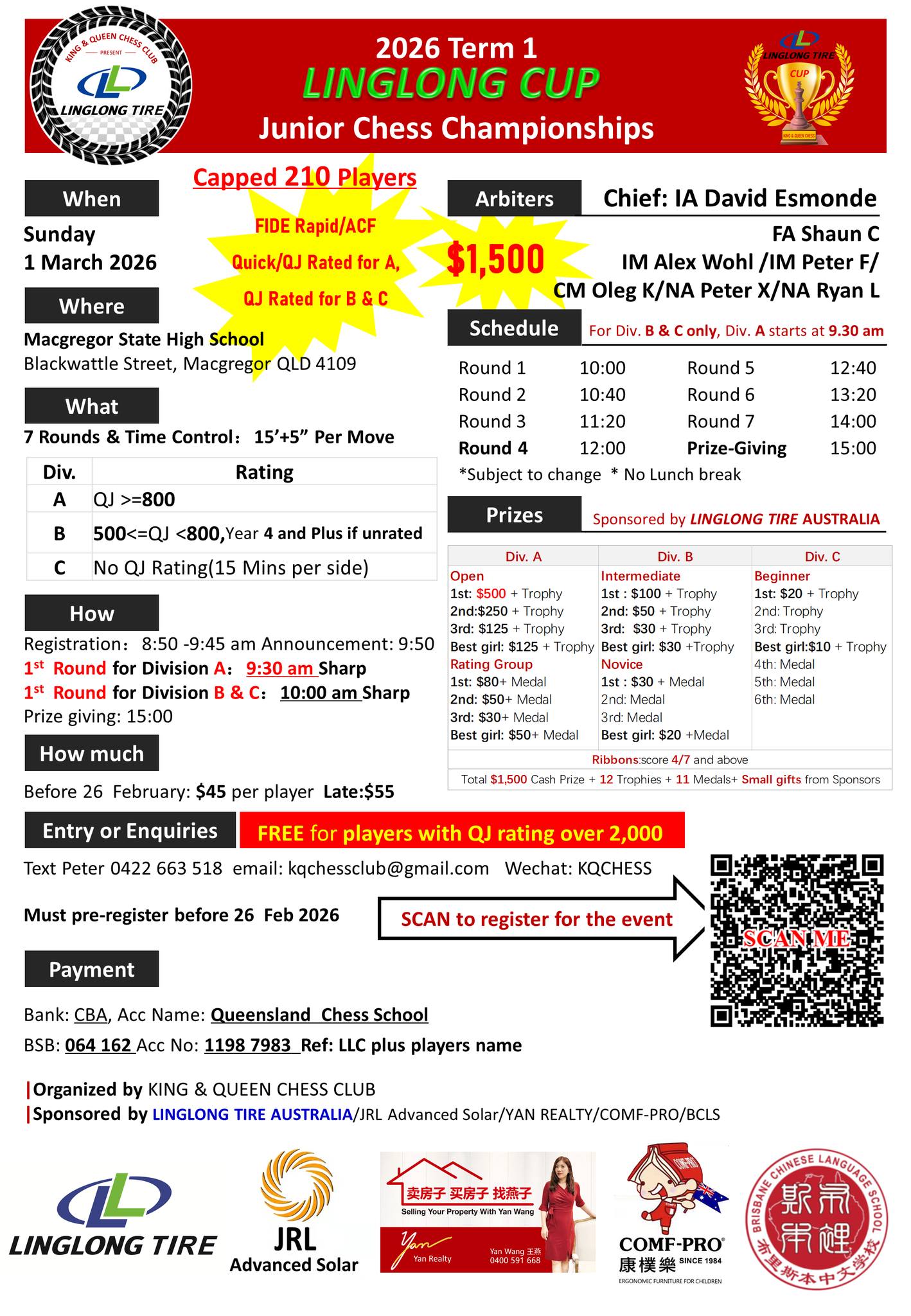 King & Queen Chess Club Facebook ad: 2026 T1 ๐๐๐๐๐๐๐๐ ๐๐๐ Junior Chess Championships