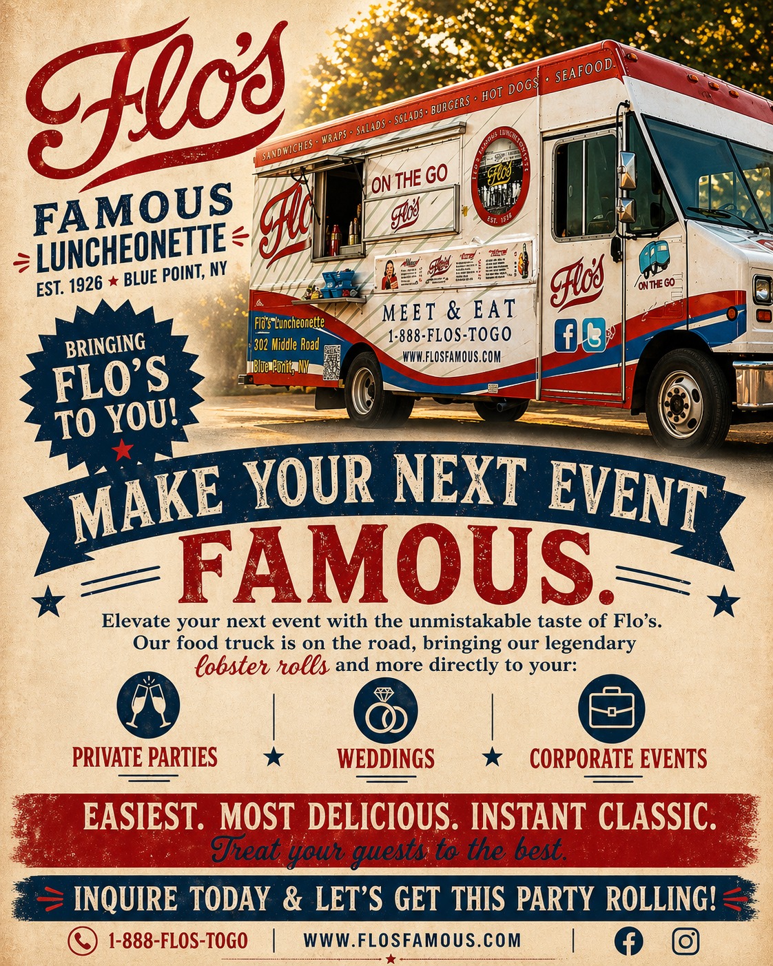 Flo's Luncheonette Facebook ad: Food Truck, Flo’s Luncheonette