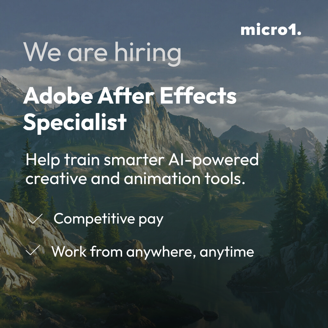 micro1 Facebook ad: Adobe Specialist (After Effects)