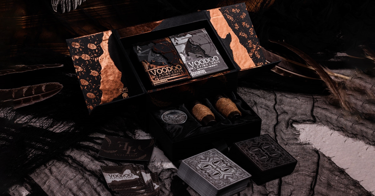 Best Tabletop Gaming Crowdfunding Projects Facebook ad: A Dark Art Deck From Anti-Faro's Vault