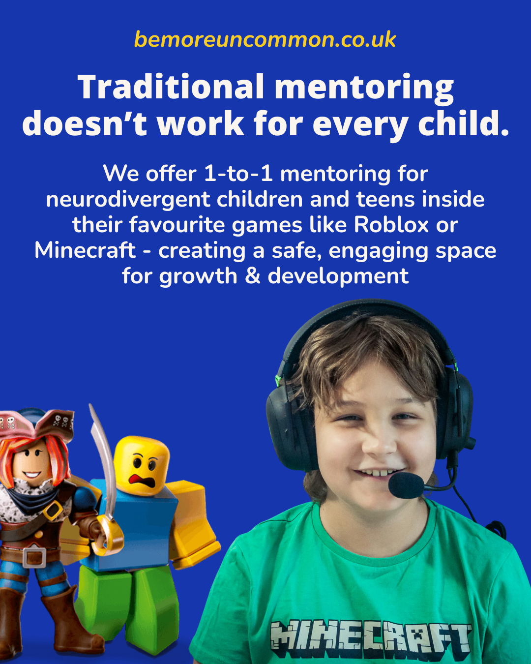 Uncommon - Community for Neurodivergent Tweens&Teens Facebook ad: Mentoring | Uncommon