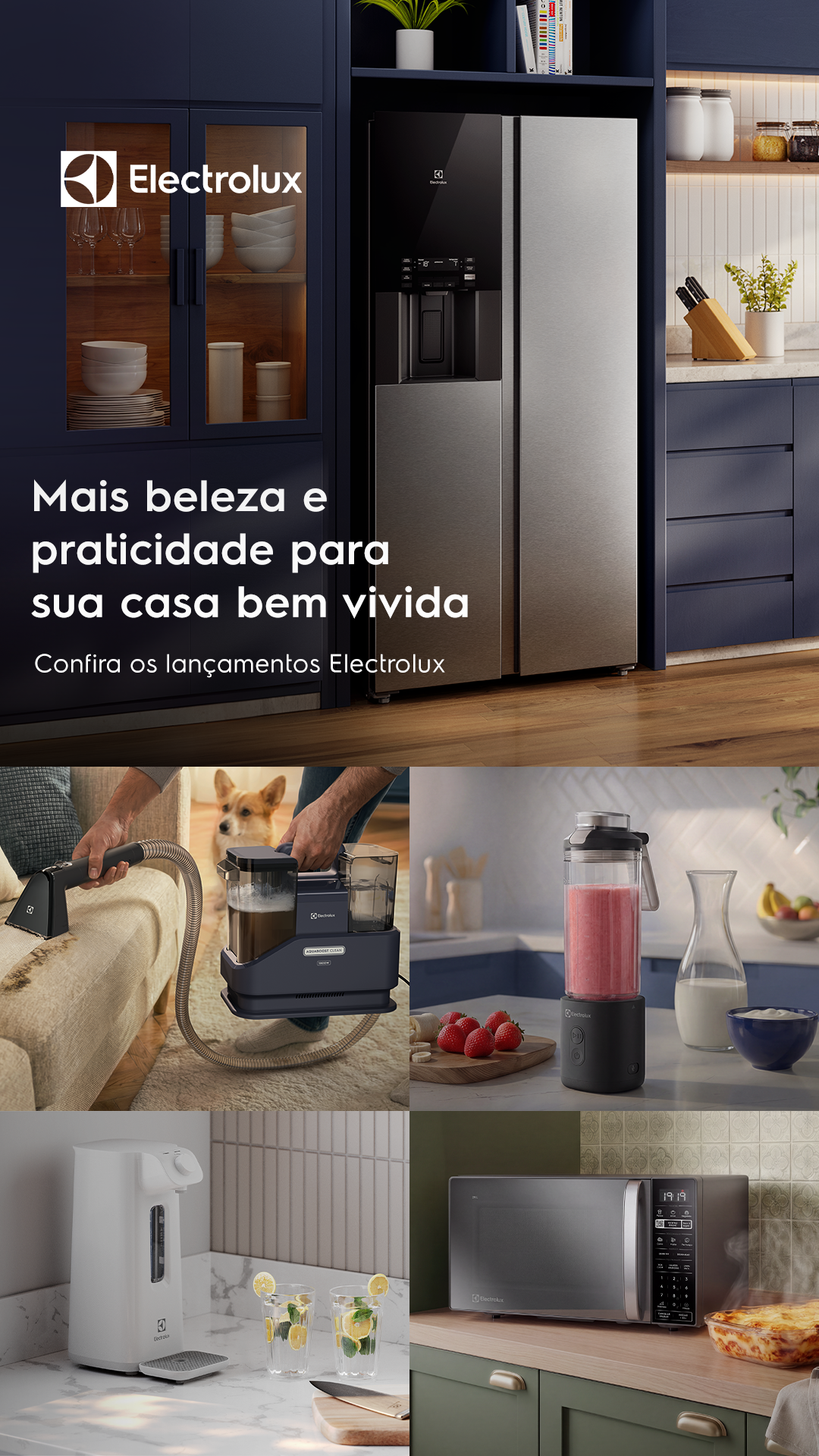 Electrolux Facebook ad: Lançamentos Electrolux