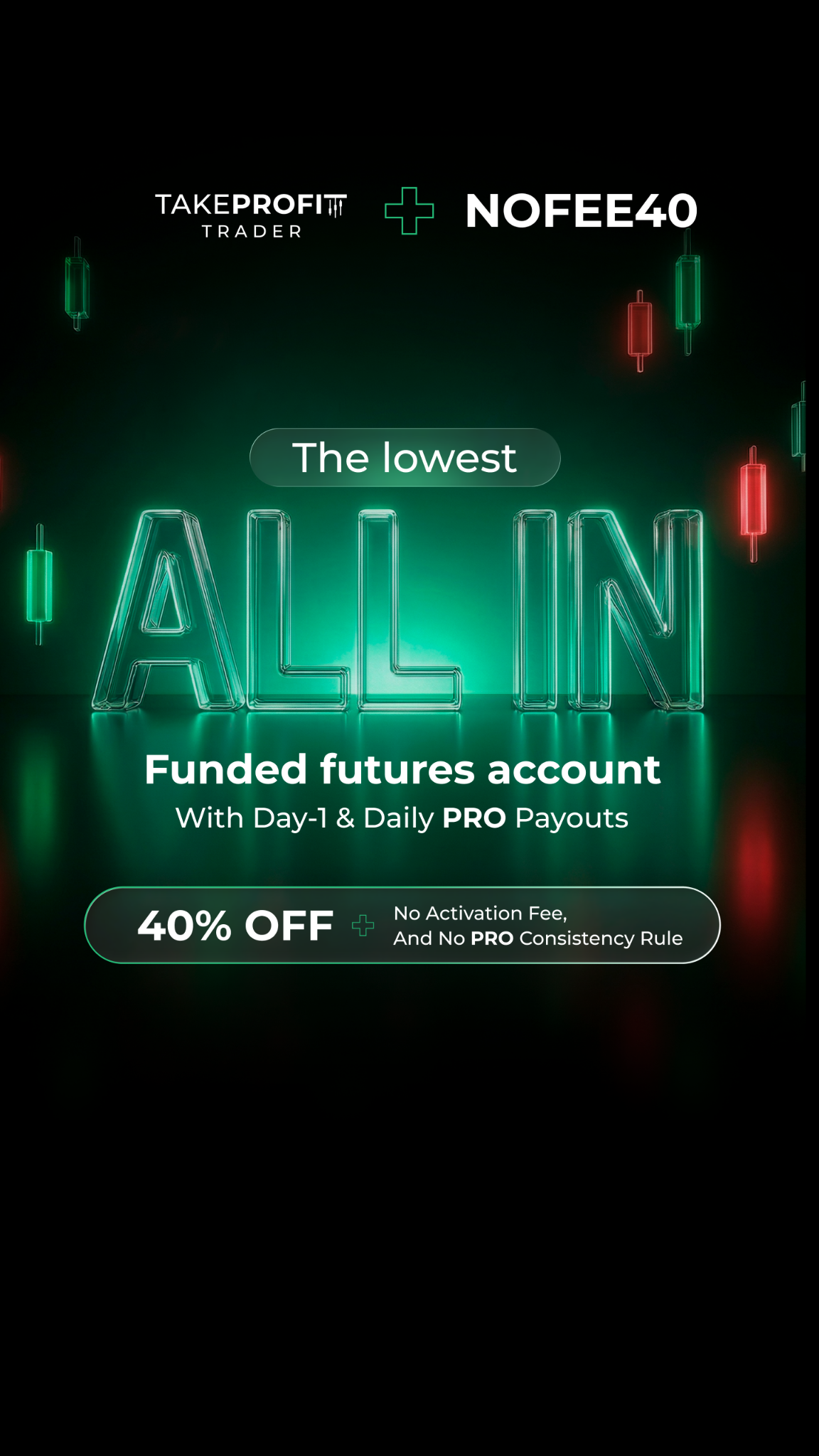 Take Profit Trader Facebook ad: Program Update: 3 Days to Pass!