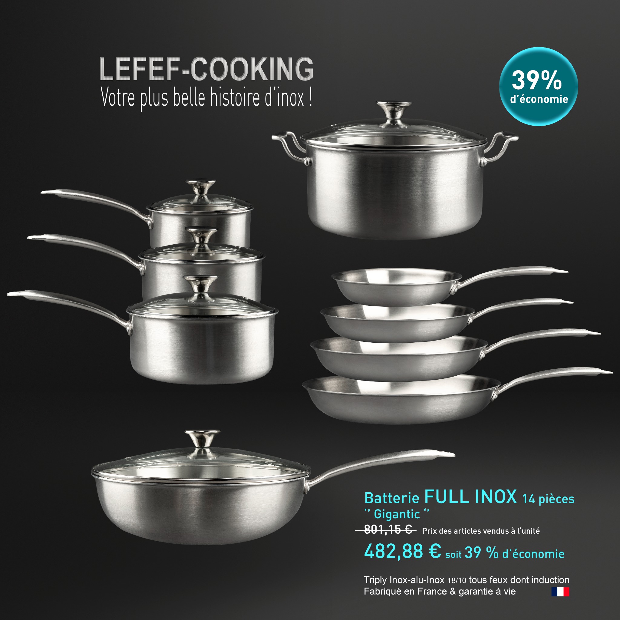 LEFEF Cooking Facebook ad: Le pack parfait pour les passionnés de cuisine.