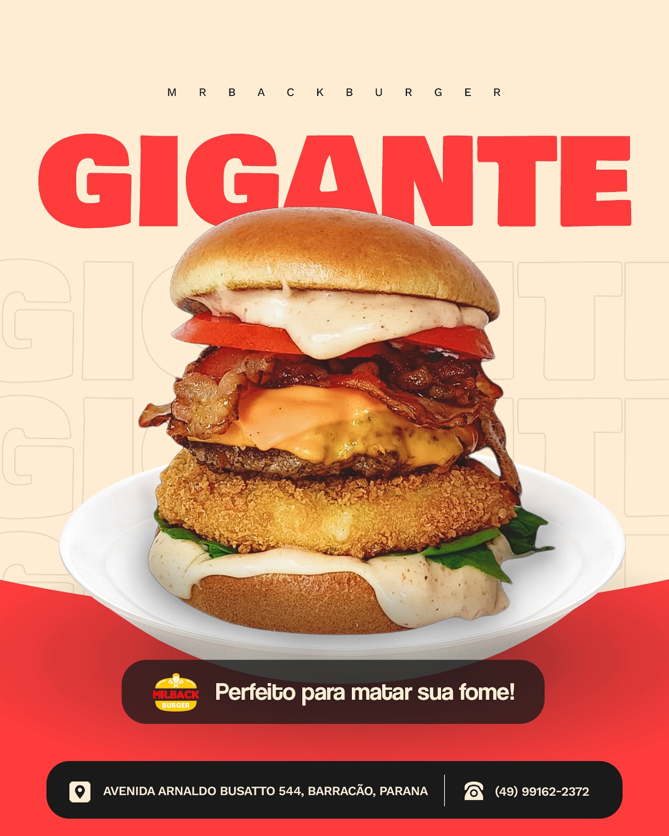 Mr Back Burger Facebook ad: Mister Back Burger - Matriz - Cardápio Digital