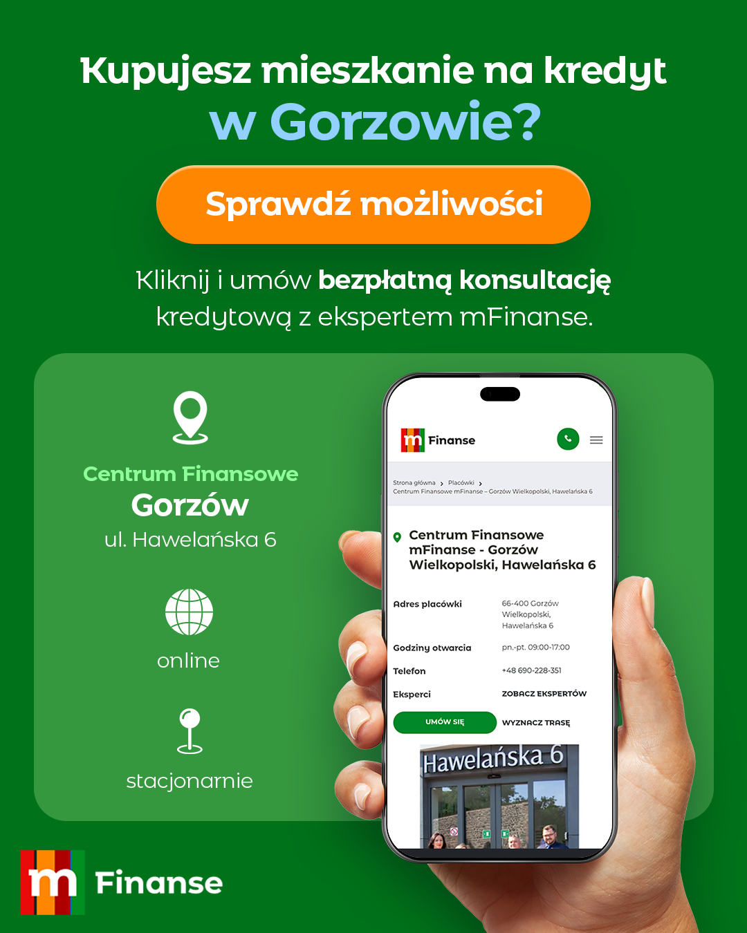 mFinanse Facebook ad: Znajdź eksperta kredytowego