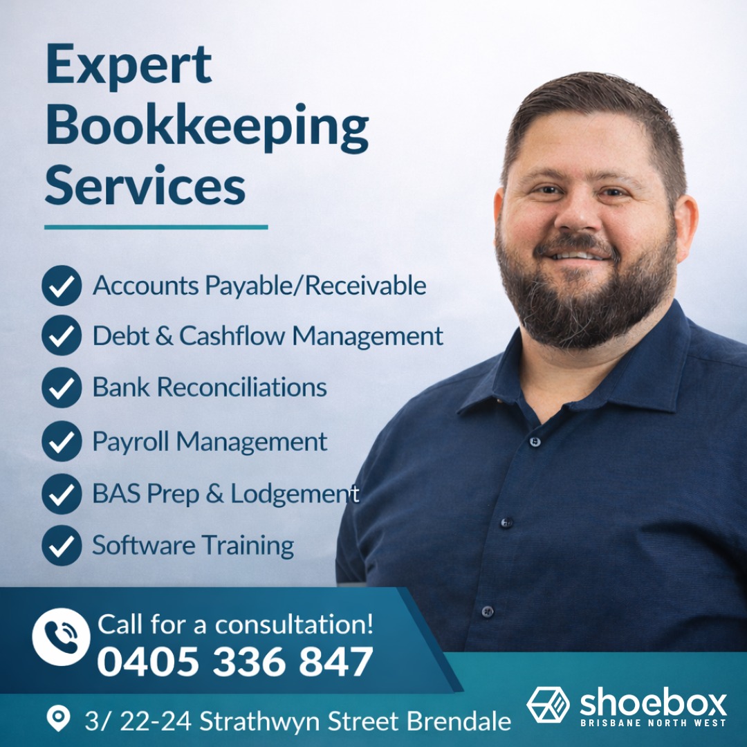 Shoebox Books & Tax Brisbane North West Facebook ad: โm Scott from ๐ฆ๐ต๐ผ๐ฒ๐ฏ๐ผ๐
๐๐ผ๐ผ๐ธ๐ & ๐ง๐ฎ๐
โฆ