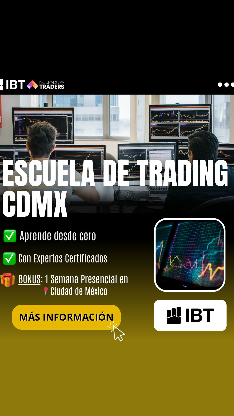 Instituto IBT Facebook ad: ¡Prepárate como lo hacen los Traders Profesionales!
