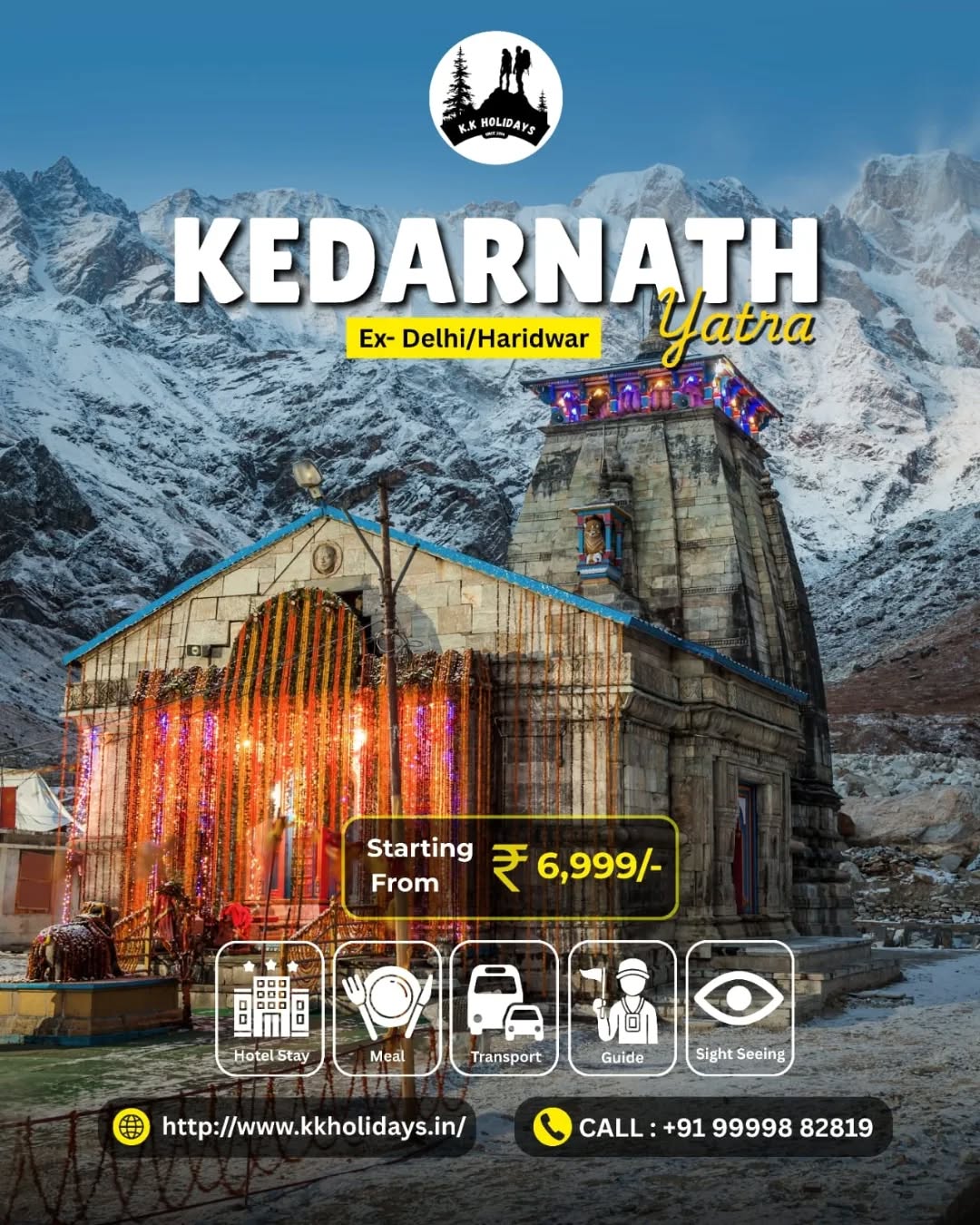KK Holidays Facebook ad: CHAR DHAM YATRA - Book Your Divine Journey…