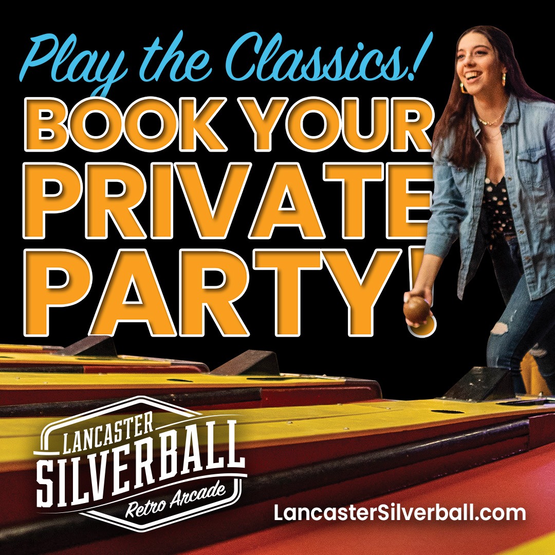 Lancaster Silverball Retro Arcade Facebook ad: Private Suite Rental