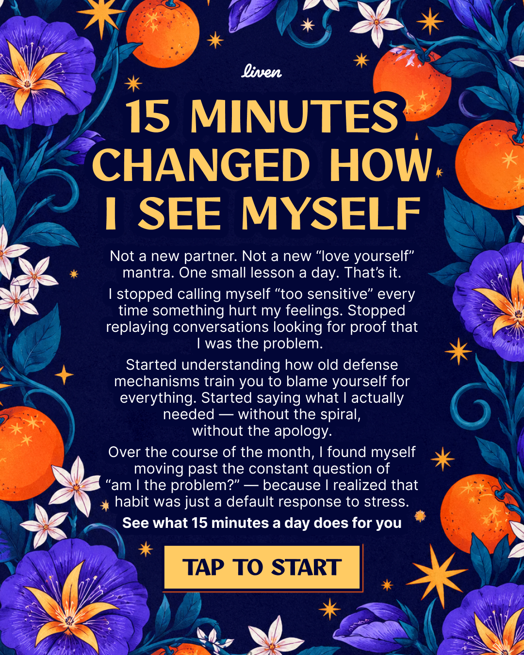 Liven: Self-Discovery Community Facebook ad