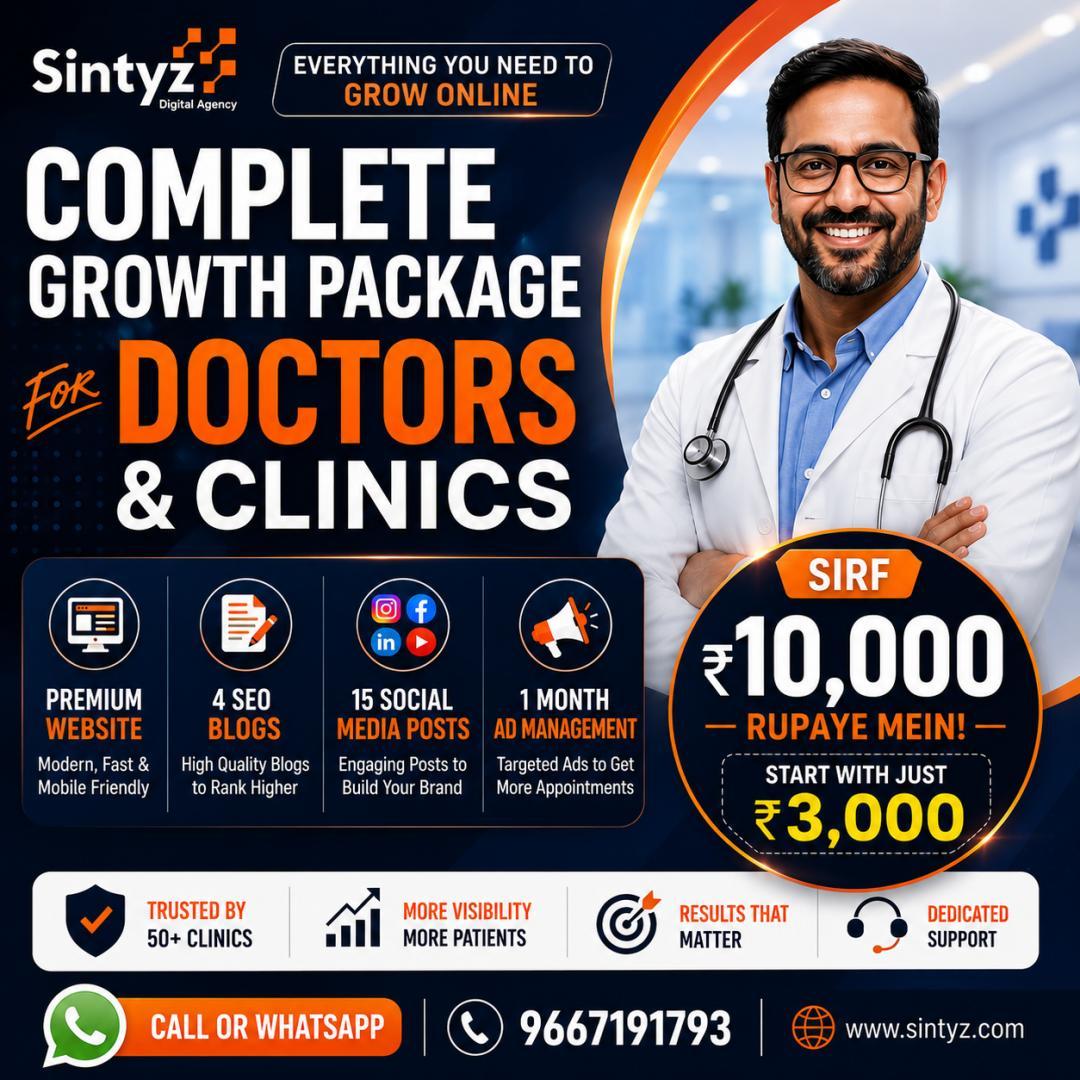 Sintyz Digital Agency Facebook ad: Patients are searching for doctors on Google every…