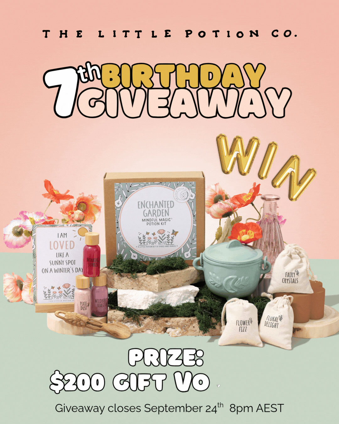 The Little Potion Co Facebook ad: WIN $200 OF POTION MAGIC