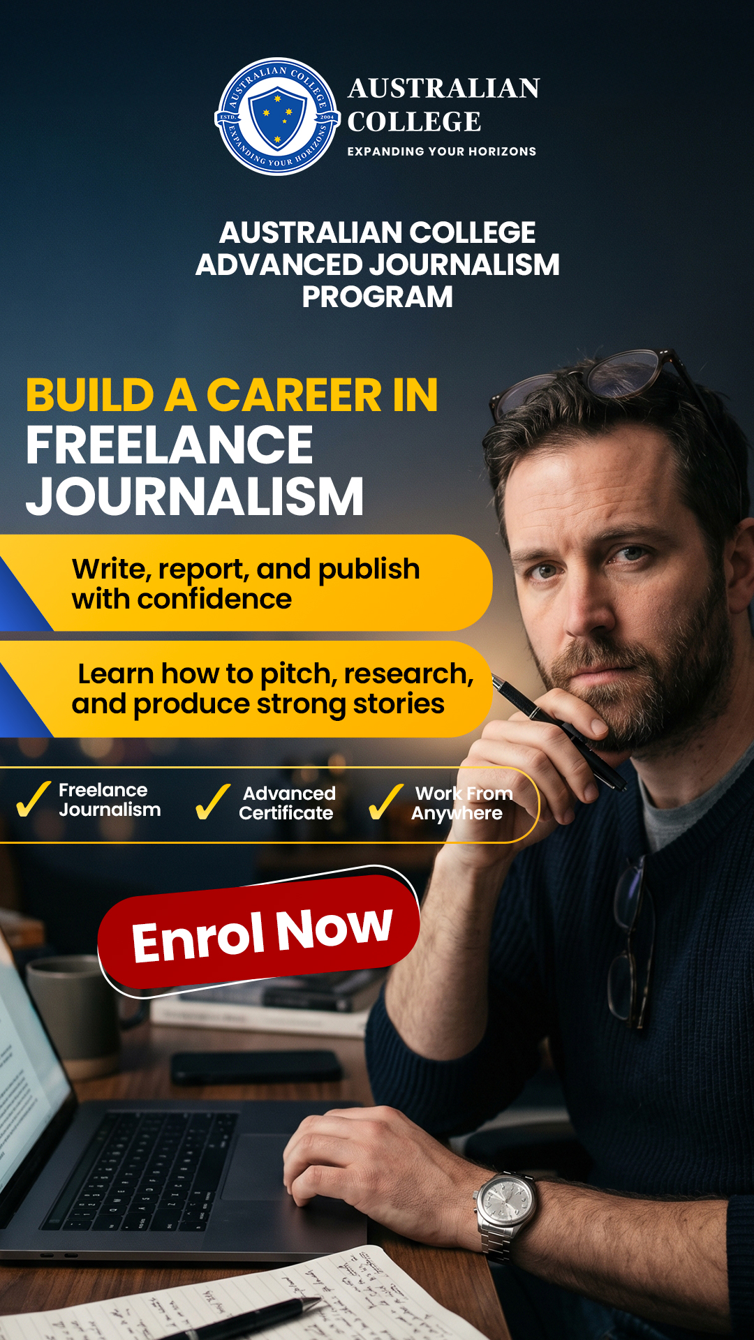 Australian College Facebook ad from Apr 20, 2026