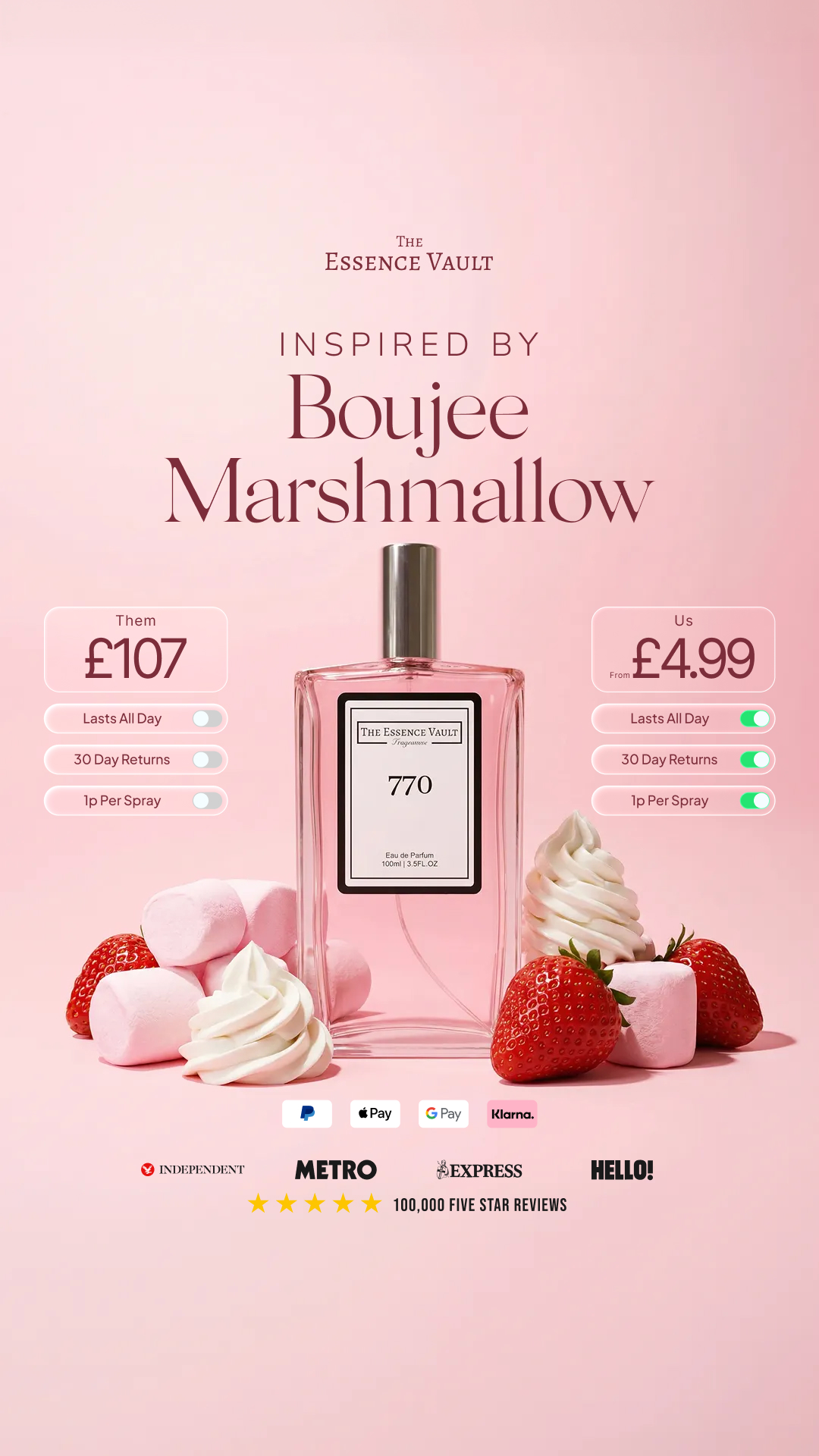 The Essence Vault Facebook ad
