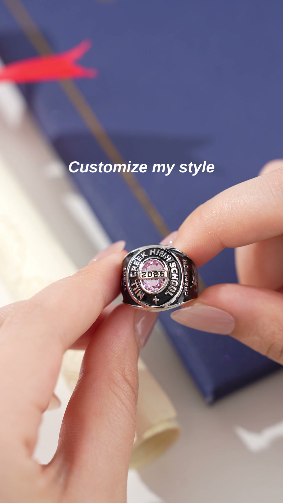 Joymemento Facebook ad: Personalized Graduation Signet Ring