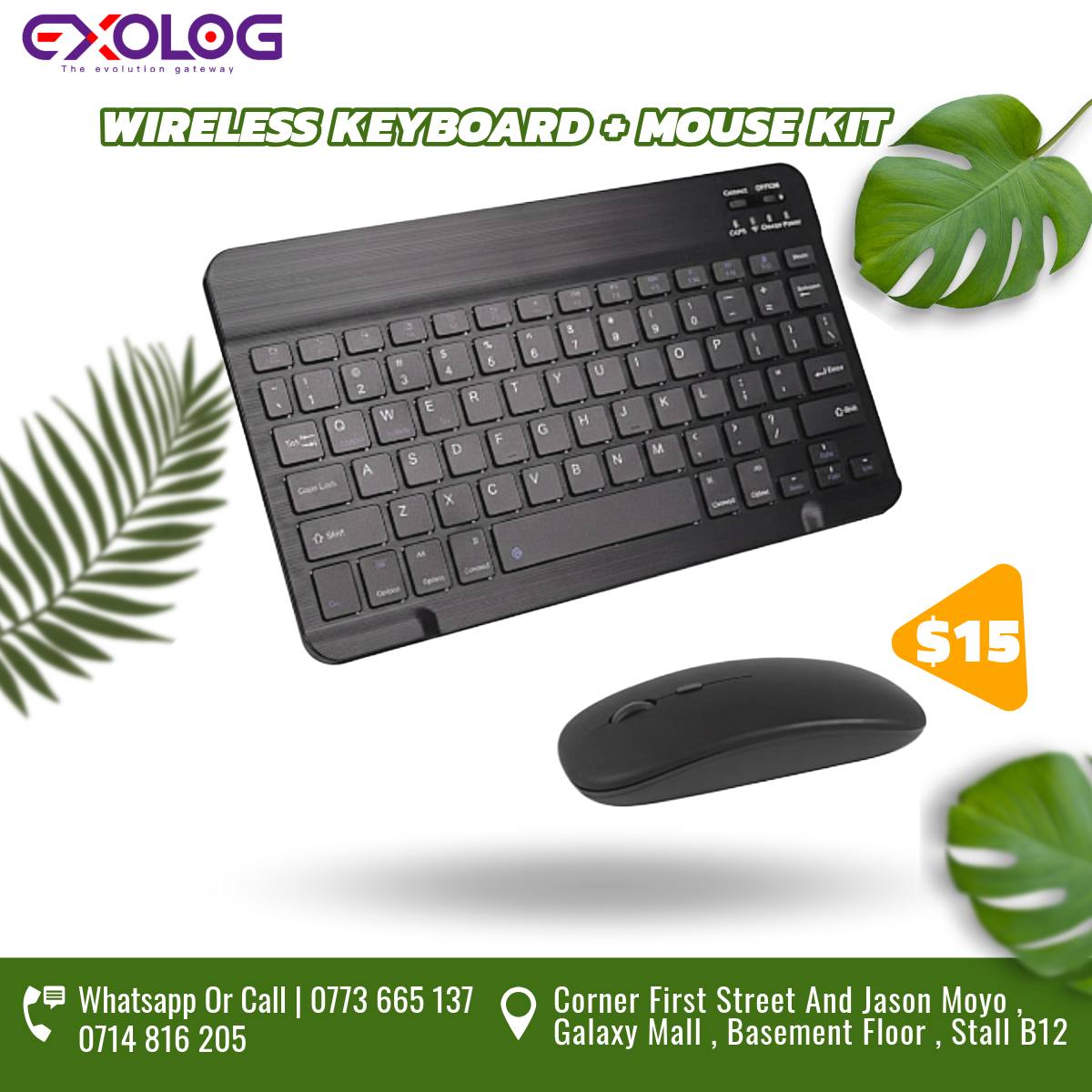 Exolog Africa Facebook ad: Level up your workspace with quality keyboards, mice…