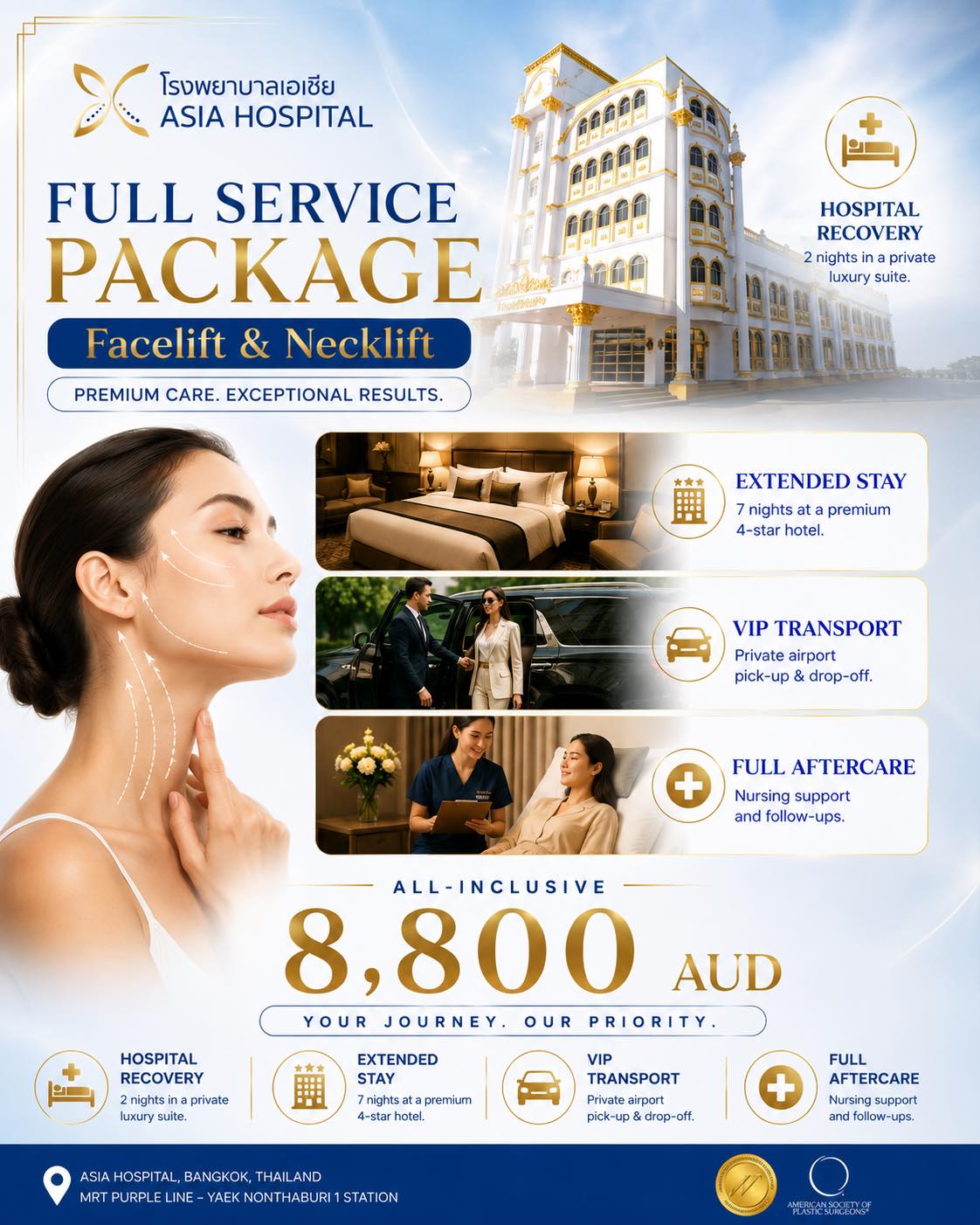 Asia Cosmetic Hospital Bangkok Thailand Facebook ad: Rejuvenate with Confidence at Asia Cosmetic Hospital