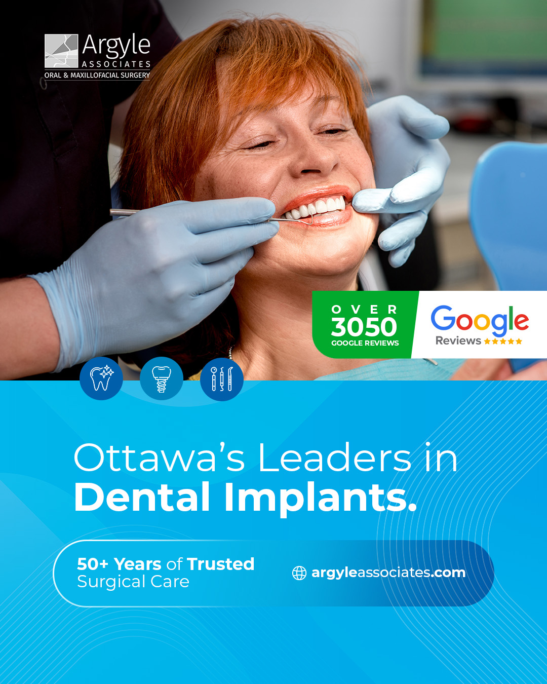 Argyle Associates Facebook ad: Since 1976, Argyle Associates Oral & Maxillofacial Surgeons…
