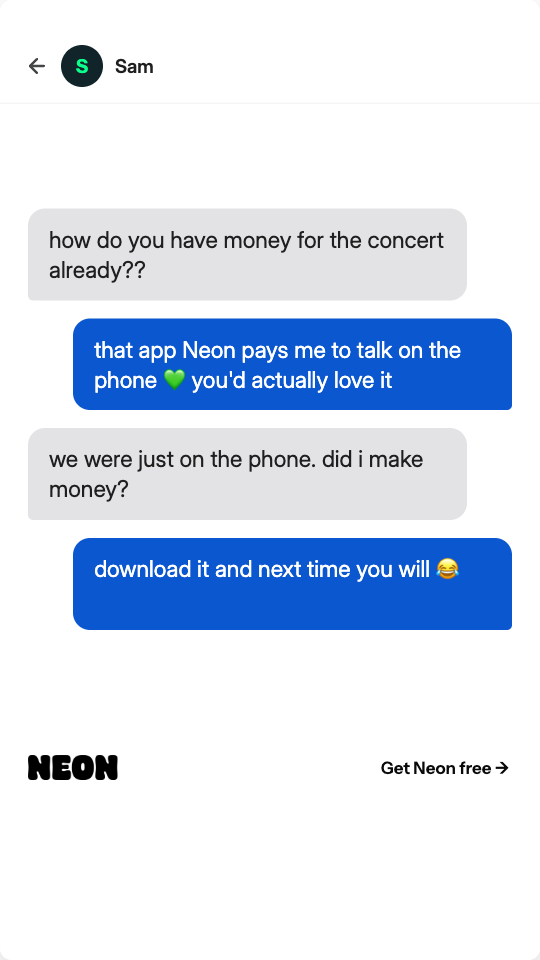 Neon Mobile Facebook ad