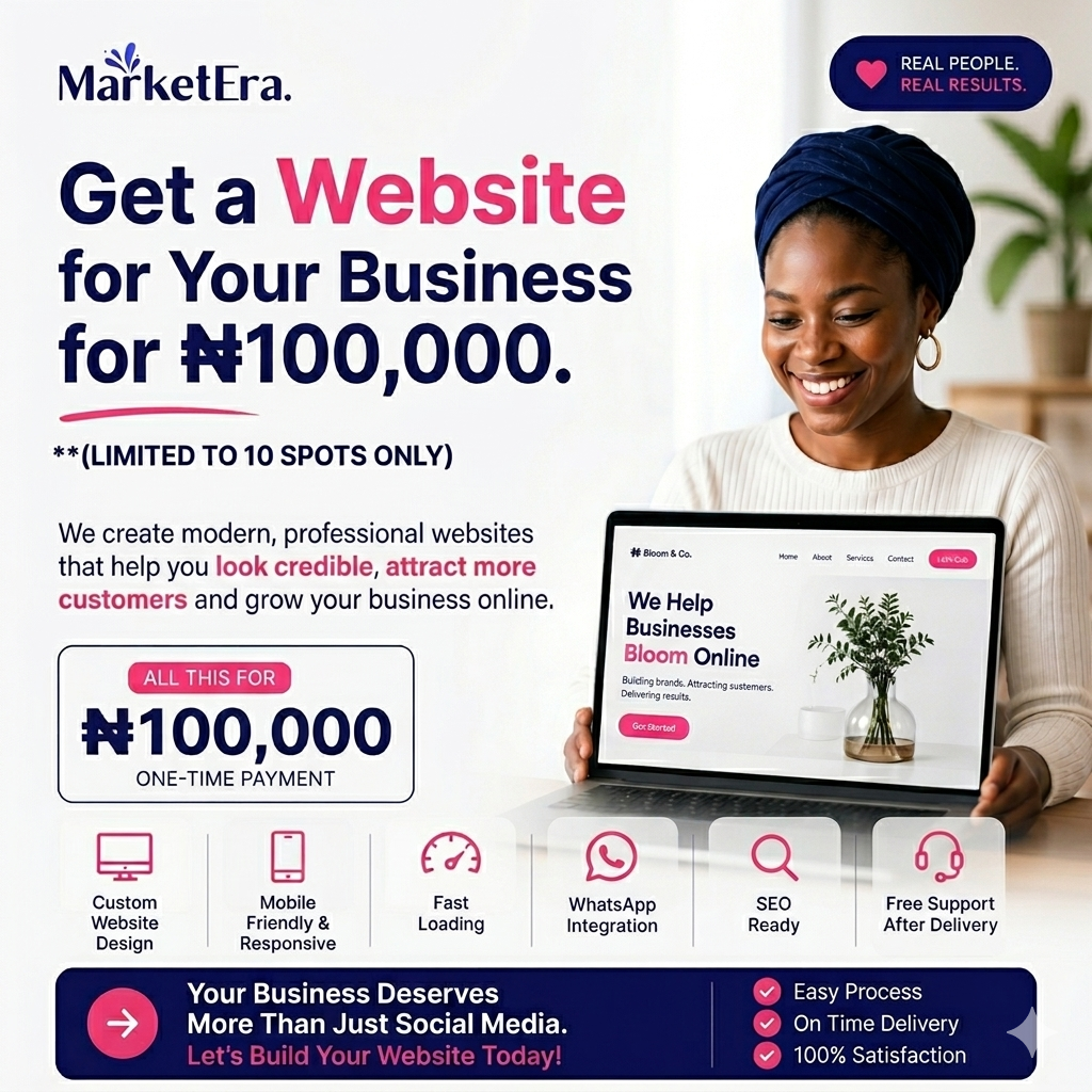 MarketEra Facebook ad: Professional websites designed to help your business grow…