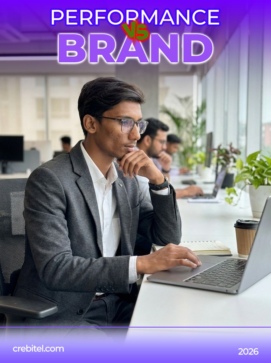 CrebiTel Facebook ad: Performance Marketing vs.