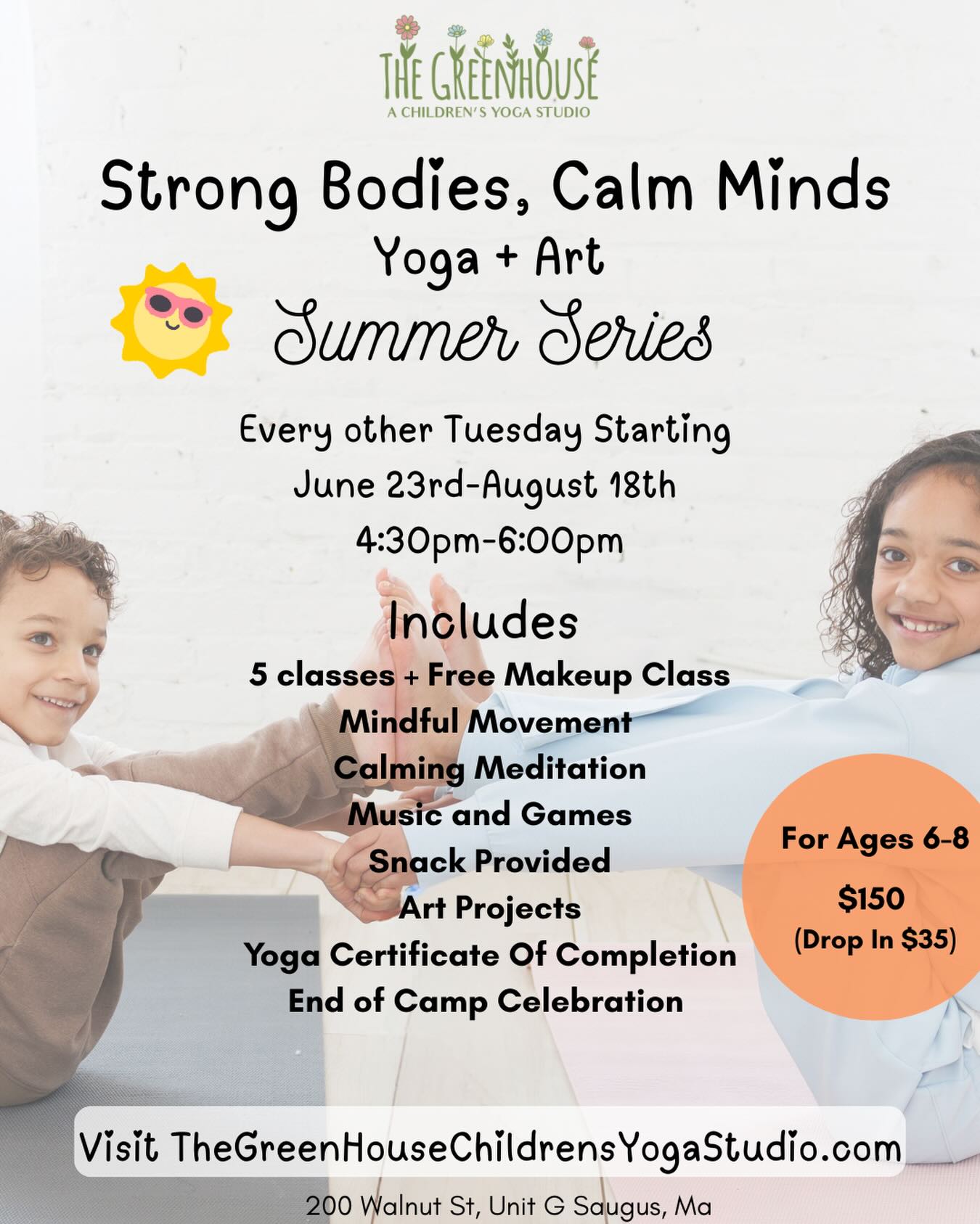 thegreenhouse_childrensyoga Facebook ad: STRONG BODIES, CALM MINDS