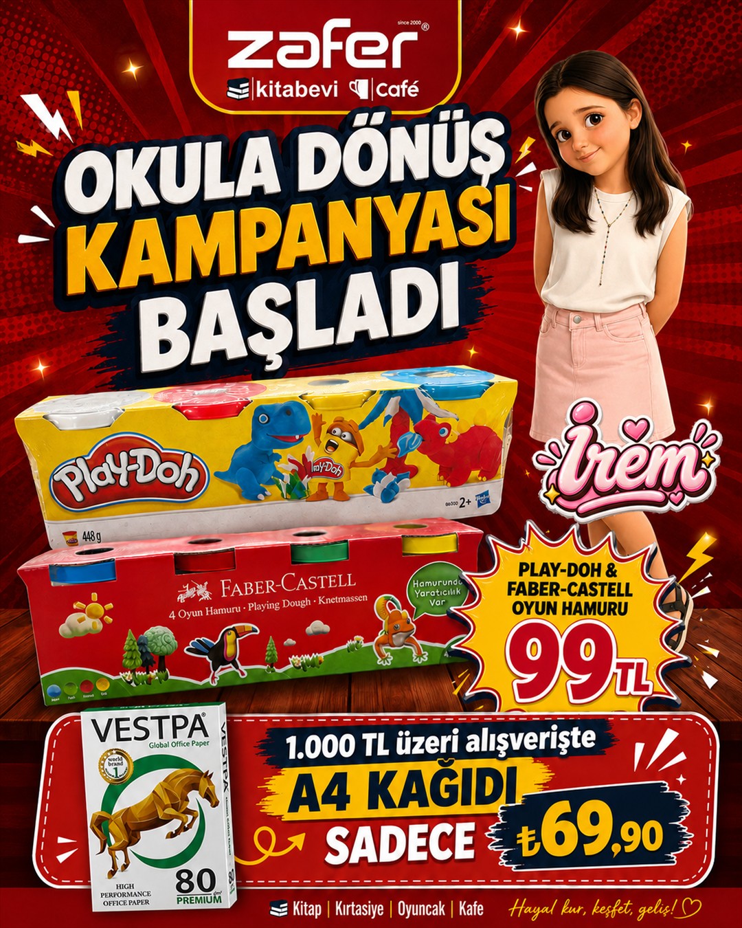 Zafer Kırtasiye Bozyazı Facebook ad: Okula dönüş alışverişi Zafer’de hem keyifli hem avantajlı!