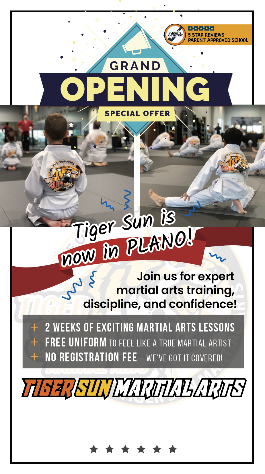 Tiger Sun Martial Arts - Plano Facebook ad from Mar 4, 2026