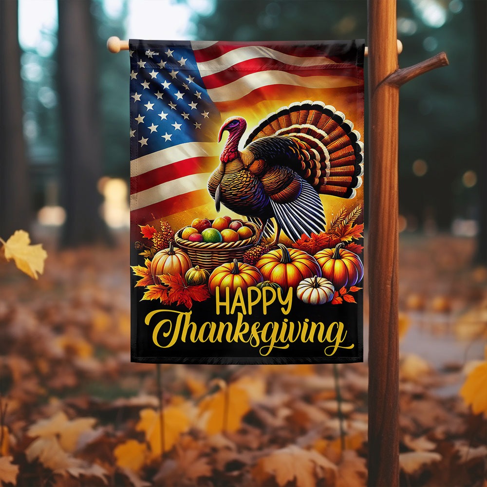 Flagwix.com Facebook ad: Give thanks and show your pride this Thanksgiving!