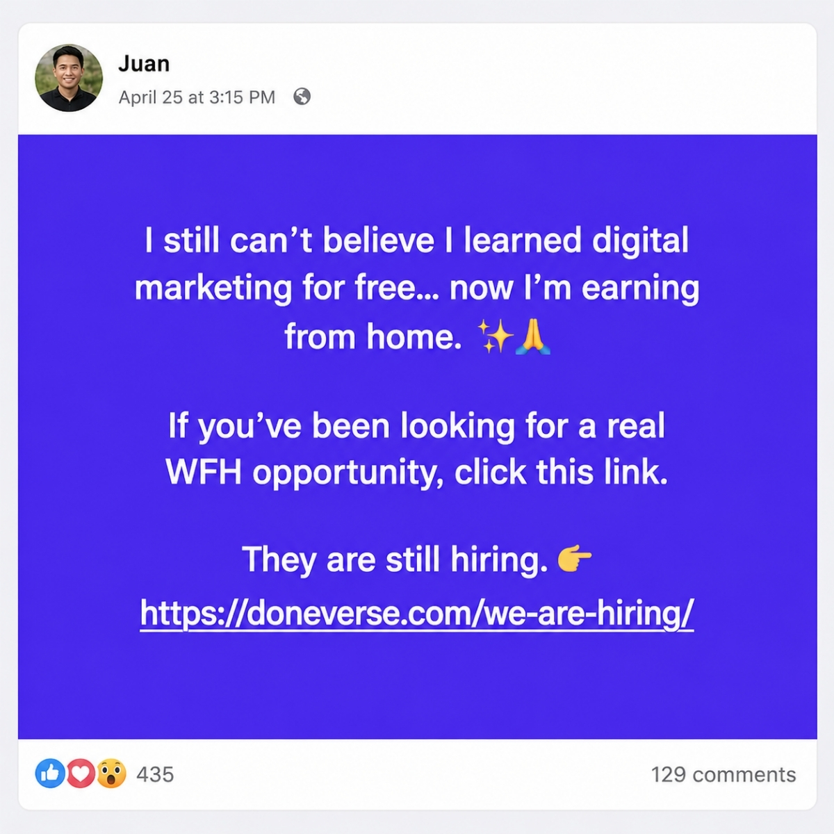 Doneverse - Careers Facebook ad