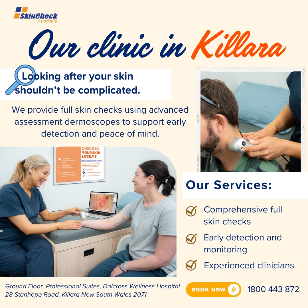 SkinCheck Australia Facebook ad: At our Killara clinic, we offer thorough skin…