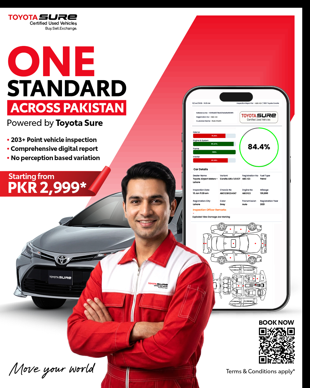 Toyota Sure Pakistan Facebook ad: Toyota Sure Digital Inspection at Your Convenience