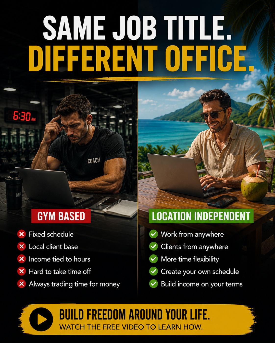 Adam Hayley - Online Trainer Education Facebook ad: Start an Online Fitness Coaching Business