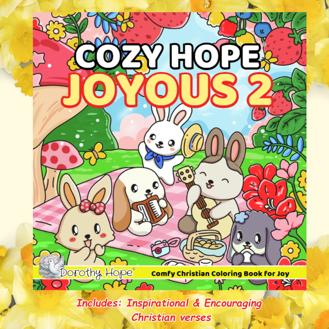 Dorothyhopebooks Facebook ad: TRANSFORM ANXIETY INTO JOY THROUGH COLORING with BUNNIES!