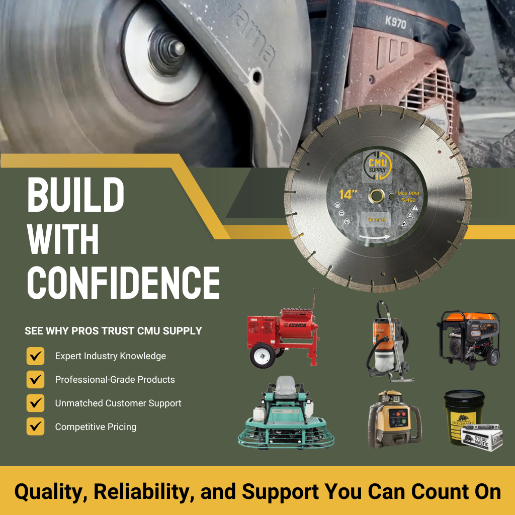 CMU Supply Facebook ad: CMU Supply | For all Your Jobsite Needs, Rely on CMU Supply