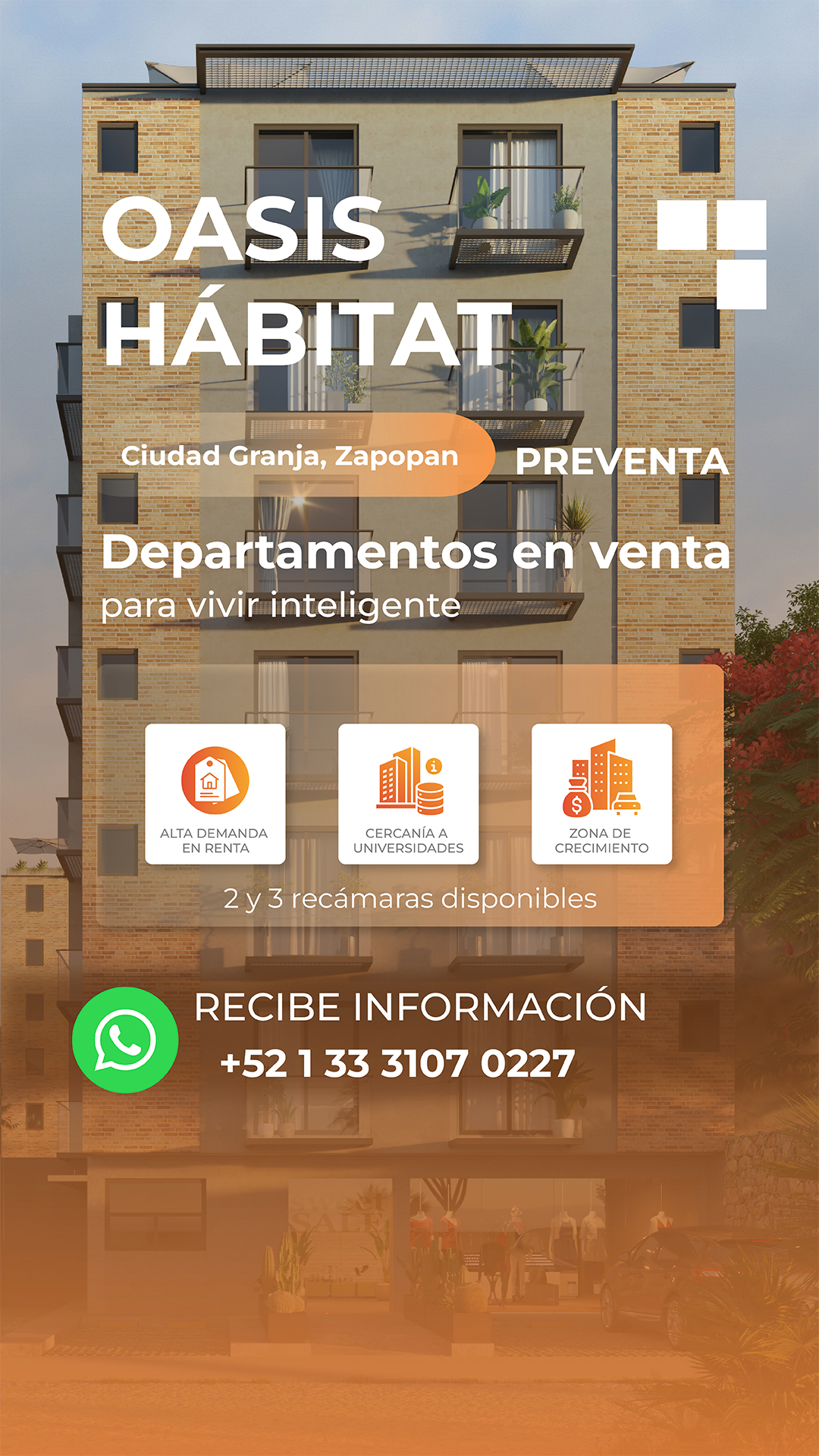 Oasis Hábitat Ciudad Granja Facebook ad from May 17, 2026