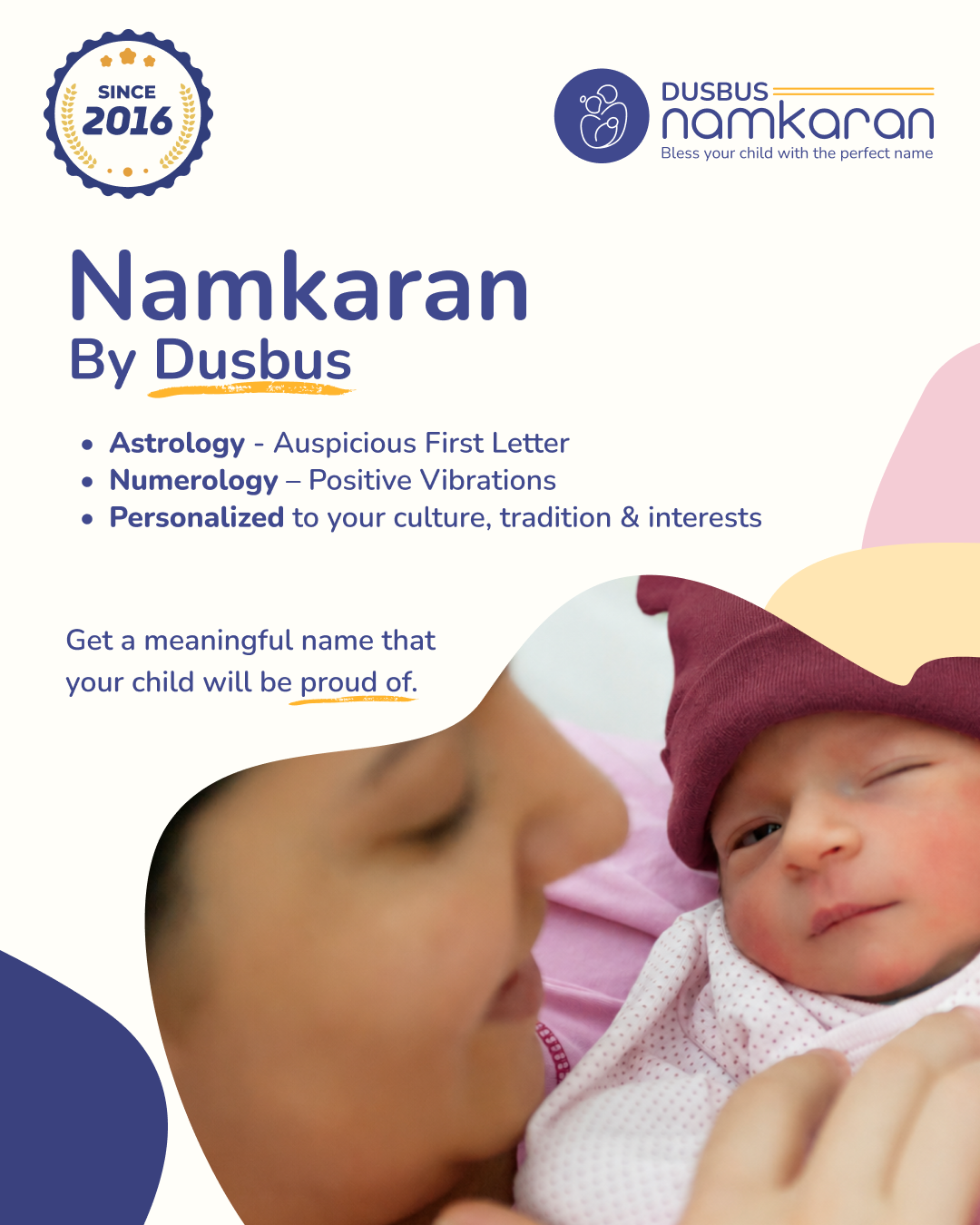 DusBus Namkaran Facebook ad: Choose the perfect name.