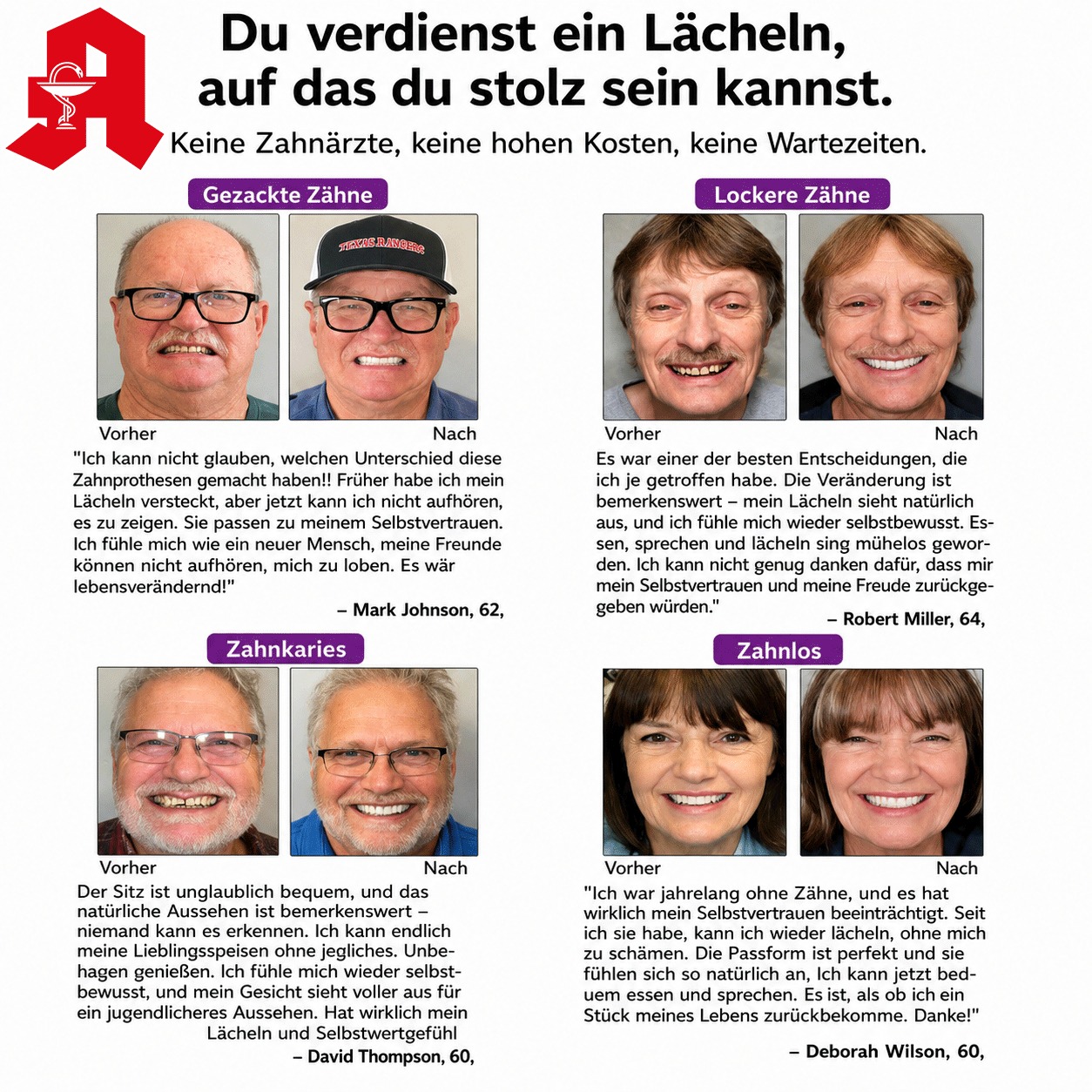 Shop-Apotheke.de Facebook ad: Kommentieren Sie Zahnersatz und erhalten Sie den…