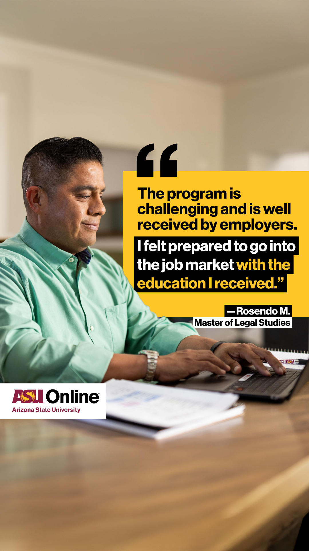 ASU Online Facebook ad