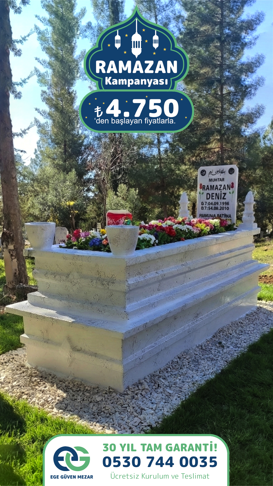 Ege Güven Mezar Facebook ad from Feb 3, 2026