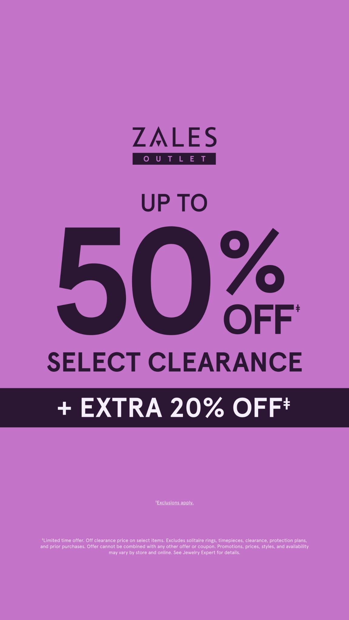 Zales Outlet Facebook ad: CLEARANCE SALE