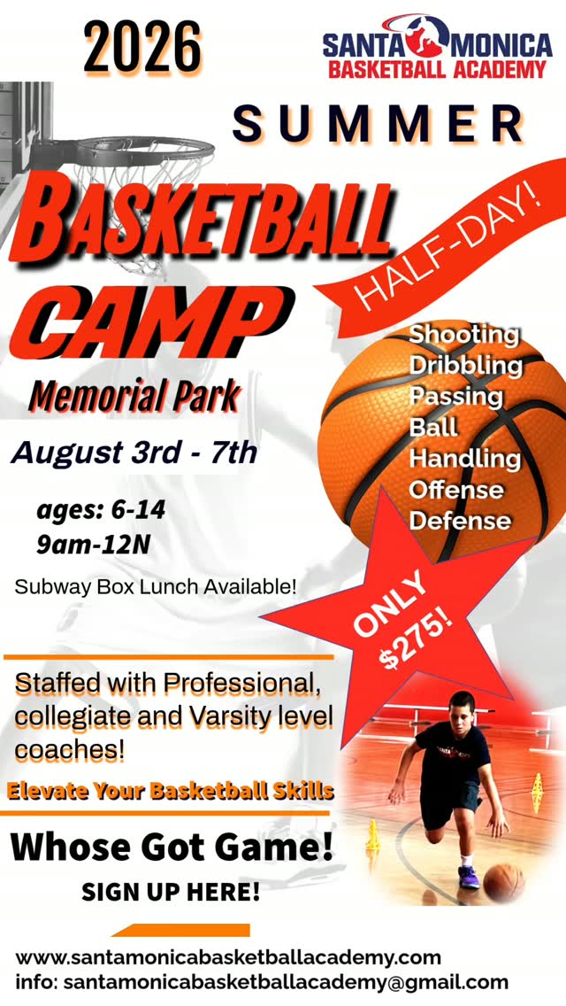 santamonicabasketballac Facebook ad: SMBA Summer camp!