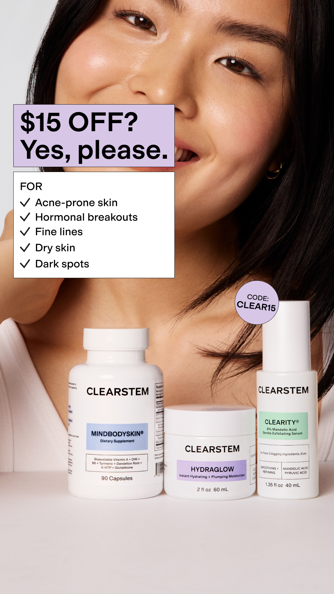 CLEARSTEM Skincare Facebook ad